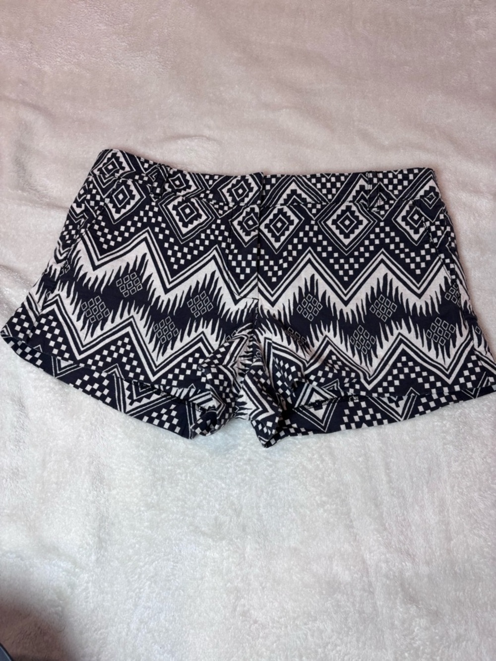 J. Crew Dark Grey & White Aztec-Print Chino Shorts